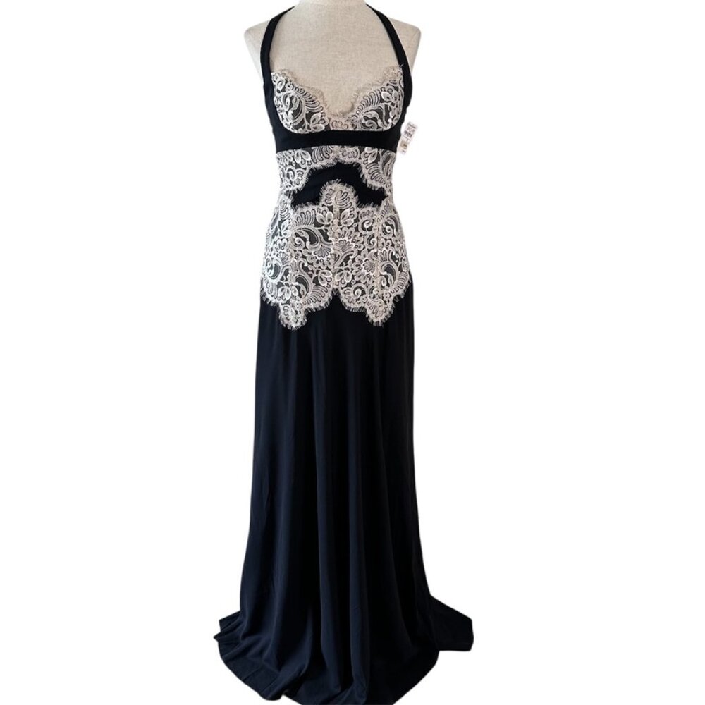 Silk Black Lace Nicole Miller Collection Formal Dress Neiman Marcus 2